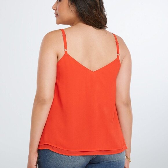 Torrid Embroidered Chiffon Cami Top 2x red - Picture 2 of 8